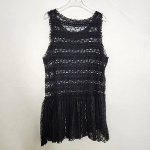 Winter Lennon Stretch Lace Peplum Large Raw Edge Sleeveless